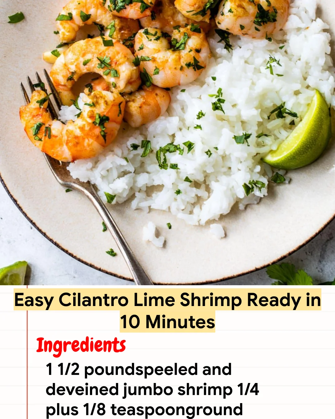 High protein Recipe Easy Cilantro Lime Shrimp Ready in 10 Minutes