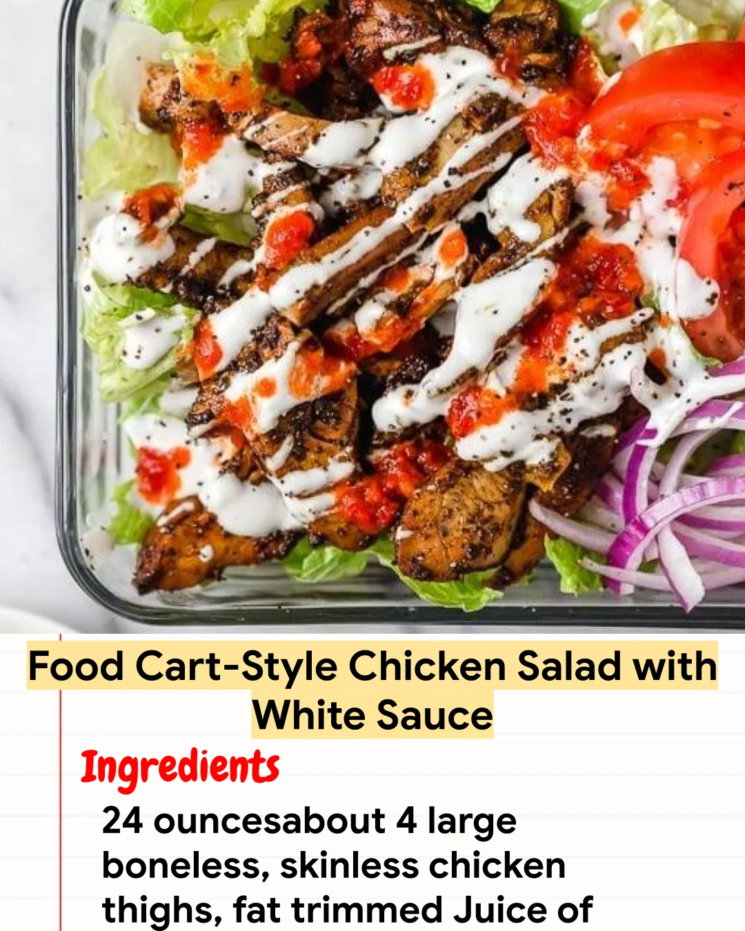 High protein Recipe Food Cart-Style Chicken Salad with White Sauce