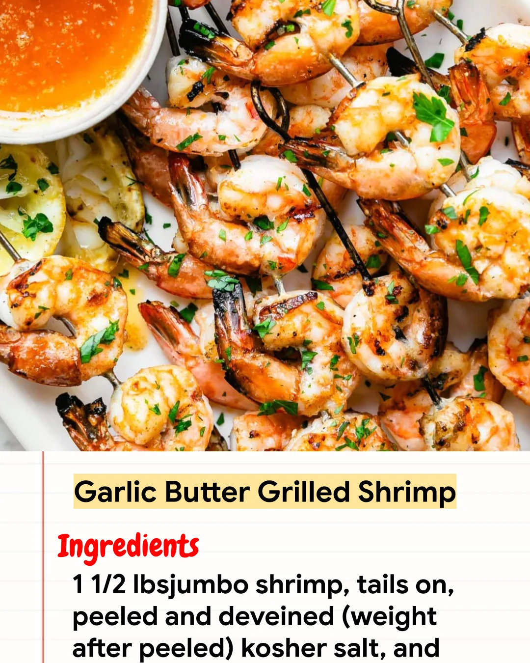 High protein Recipe Garlic Butter Grilled Shrimp
