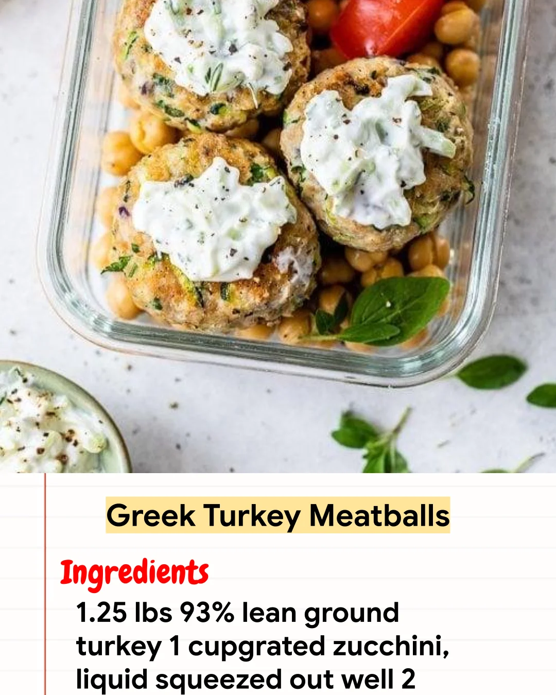 High protein Recipe Greek Turkey Meatballs