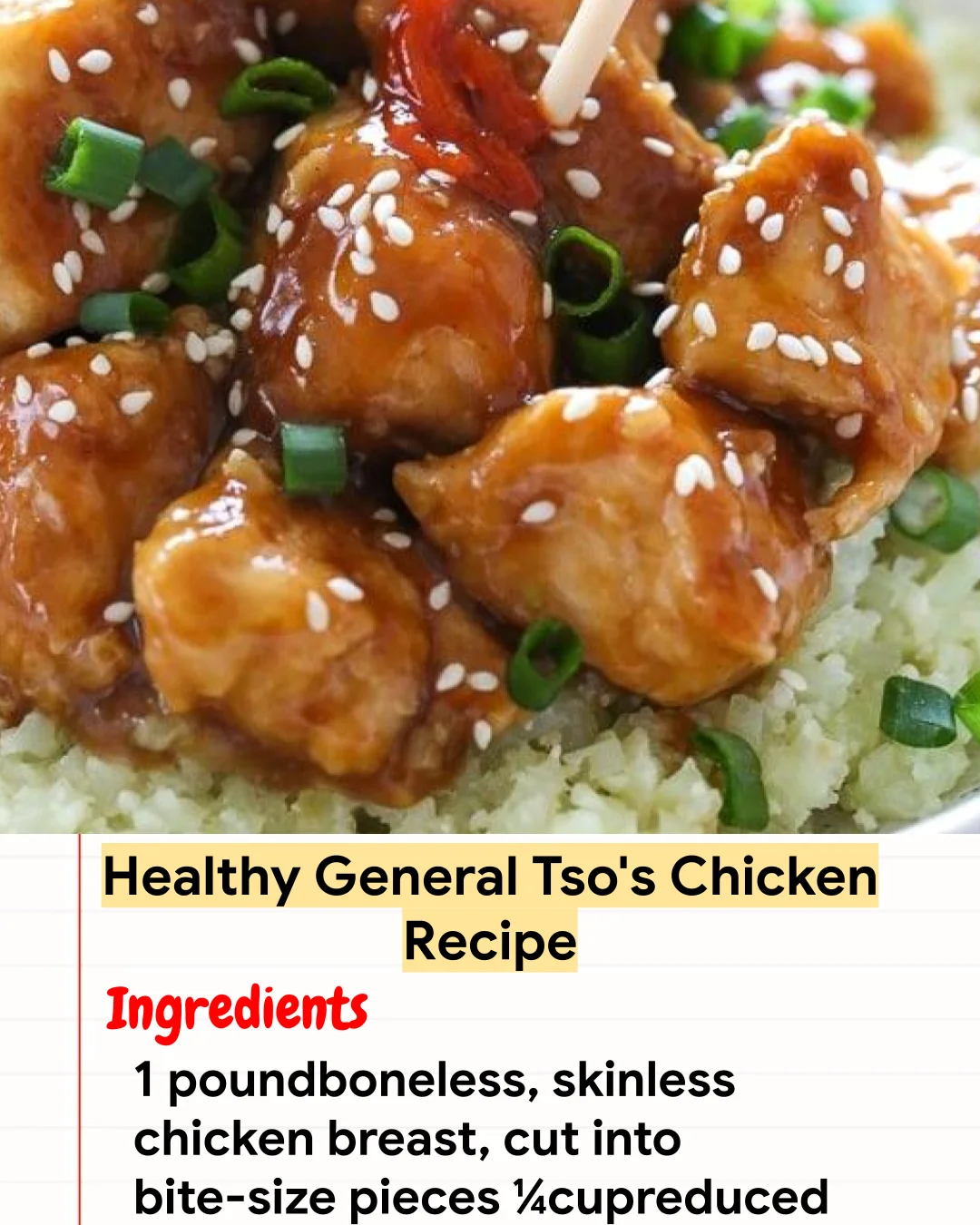 High protein Recipe Healthy General Tso’s Chicken Recipe