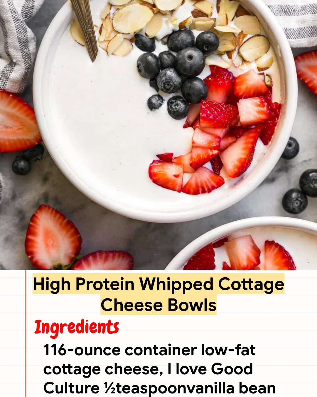High protein Recipe High Protein Whipped Cottage Cheese Bowls
