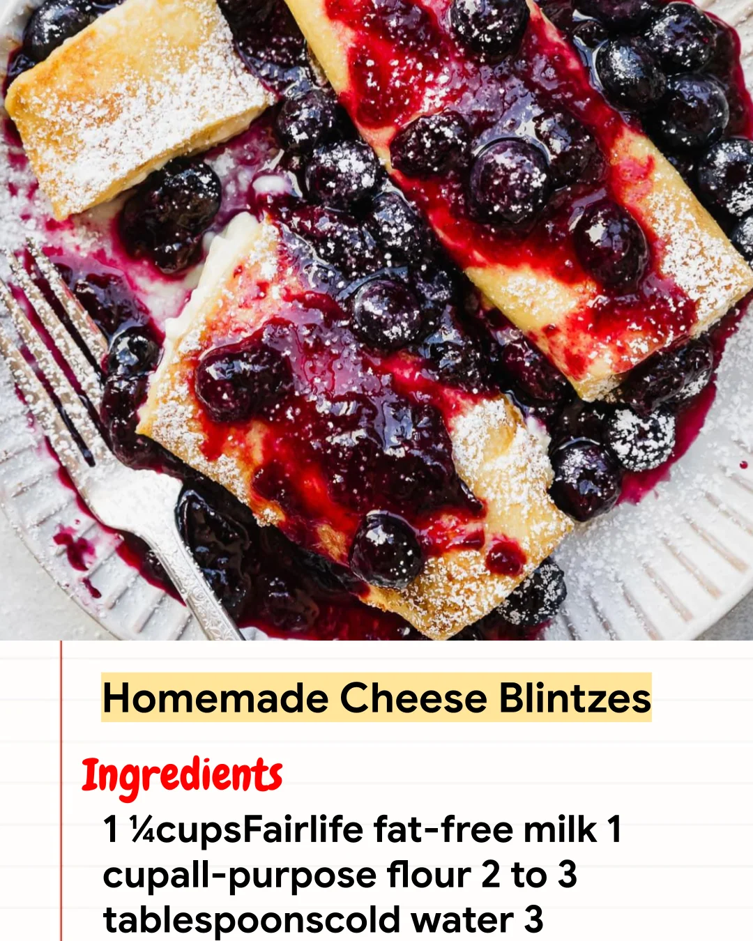 High protein Recipe Homemade Cheese Blintzes