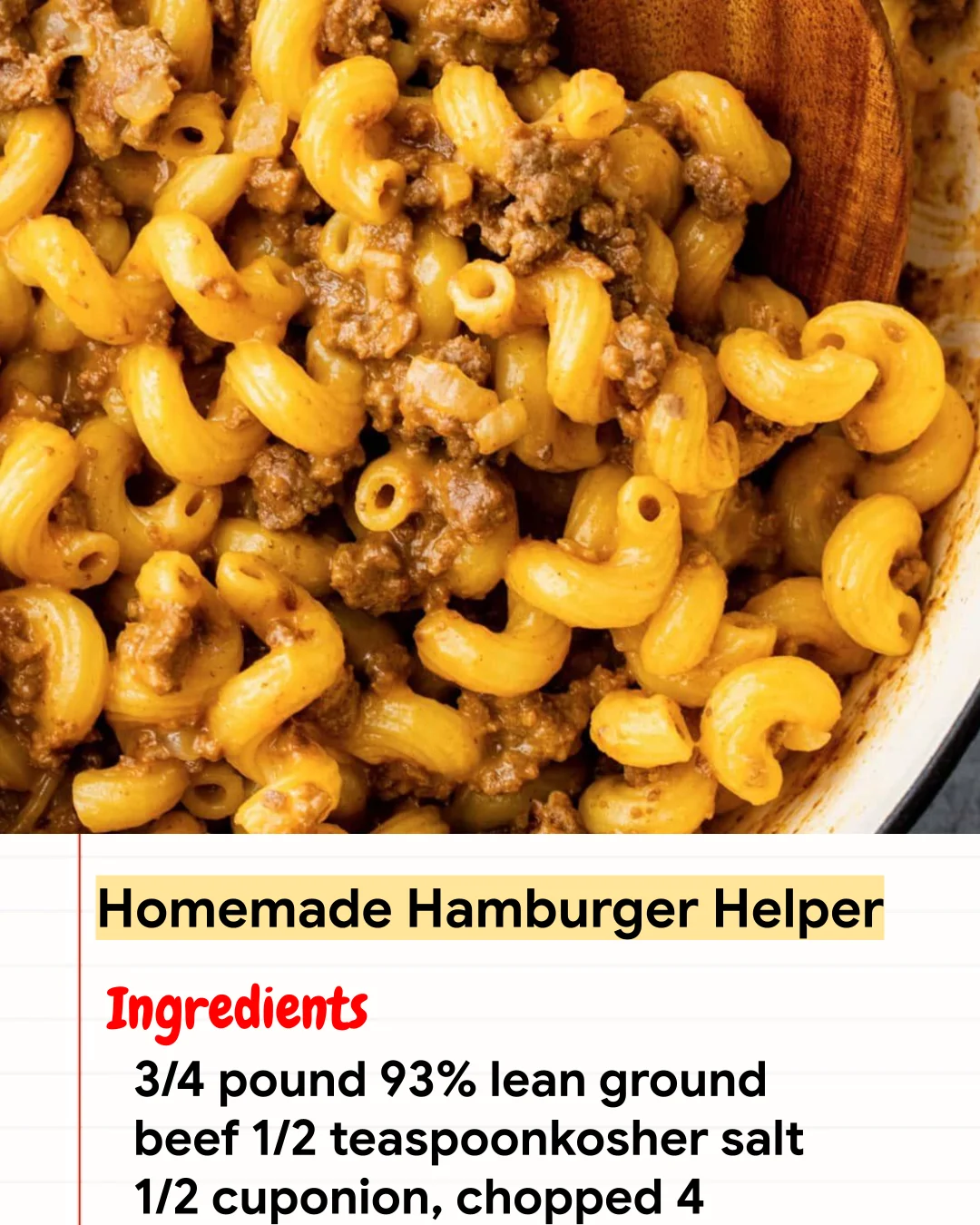 High protein Recipe Homemade Hamburger Helper