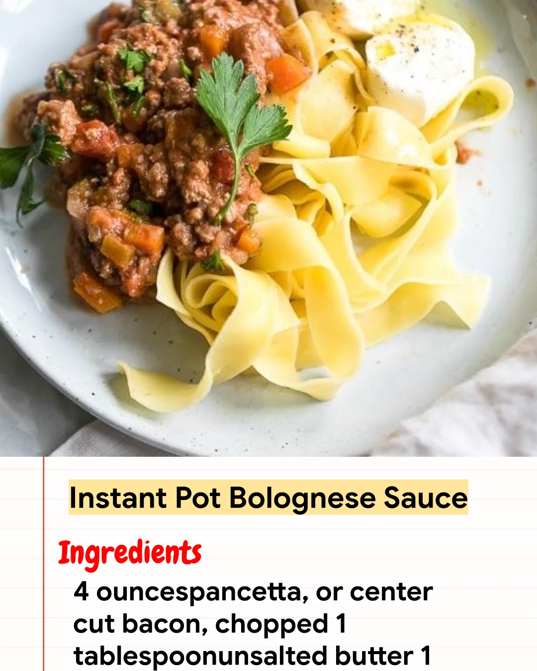 High protein Recipe Instant Pot Bolognese Sauce