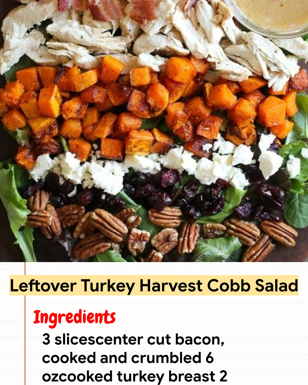 High protein Recipe Leftover Turkey Harvest Cobb Salad