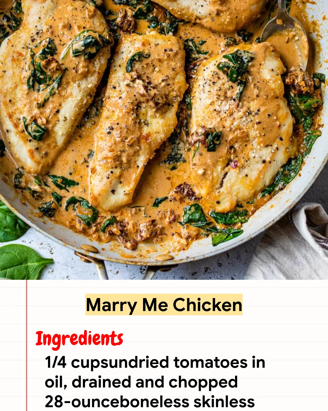 High protein Recipe Marry Me Chicken