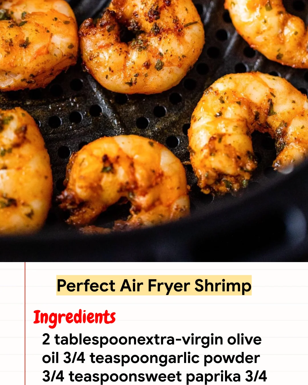 High protein Recipe Perfect Air Fryer Shrimp