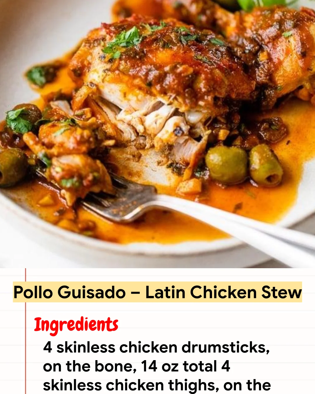 High protein Recipe Pollo Guisado – Latin Chicken Stew