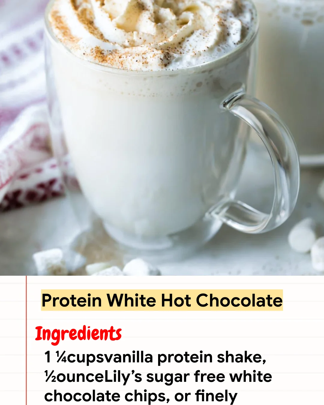 High protein Recipe Protein White Hot Chocolate