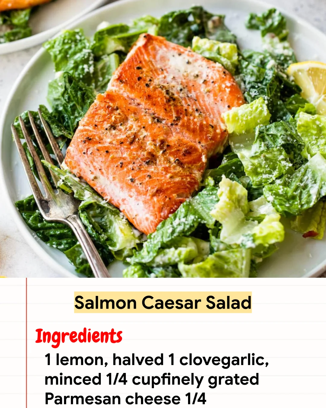 High protein Recipe Salmon Caesar Salad