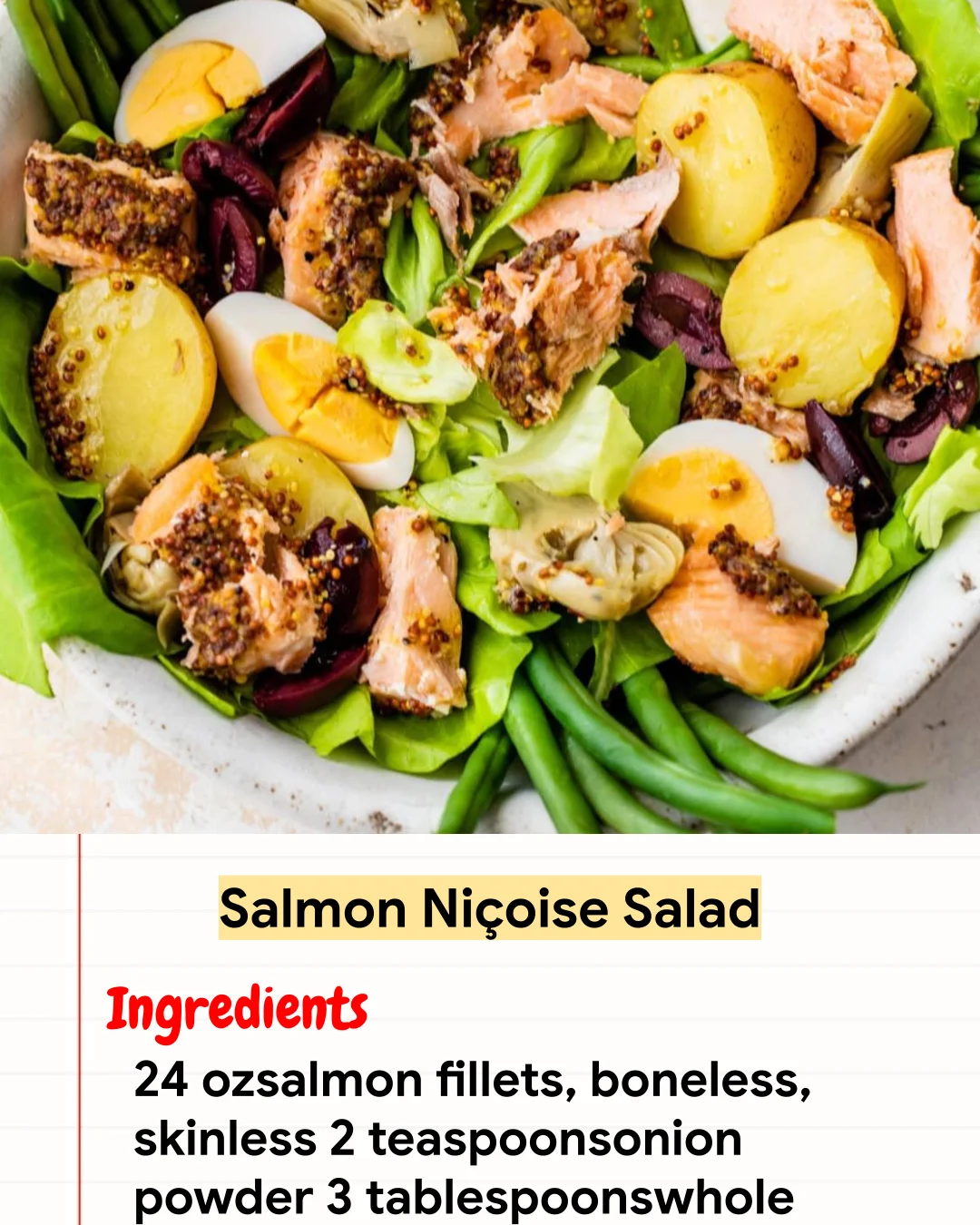 High protein Recipe Salmon Niçoise Salad