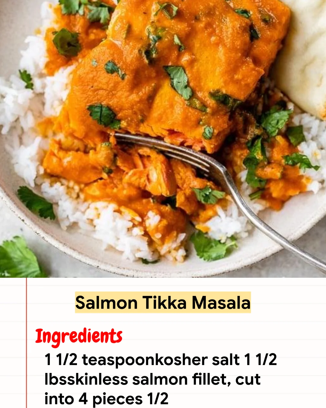 High protein Recipe Salmon Tikka Masala