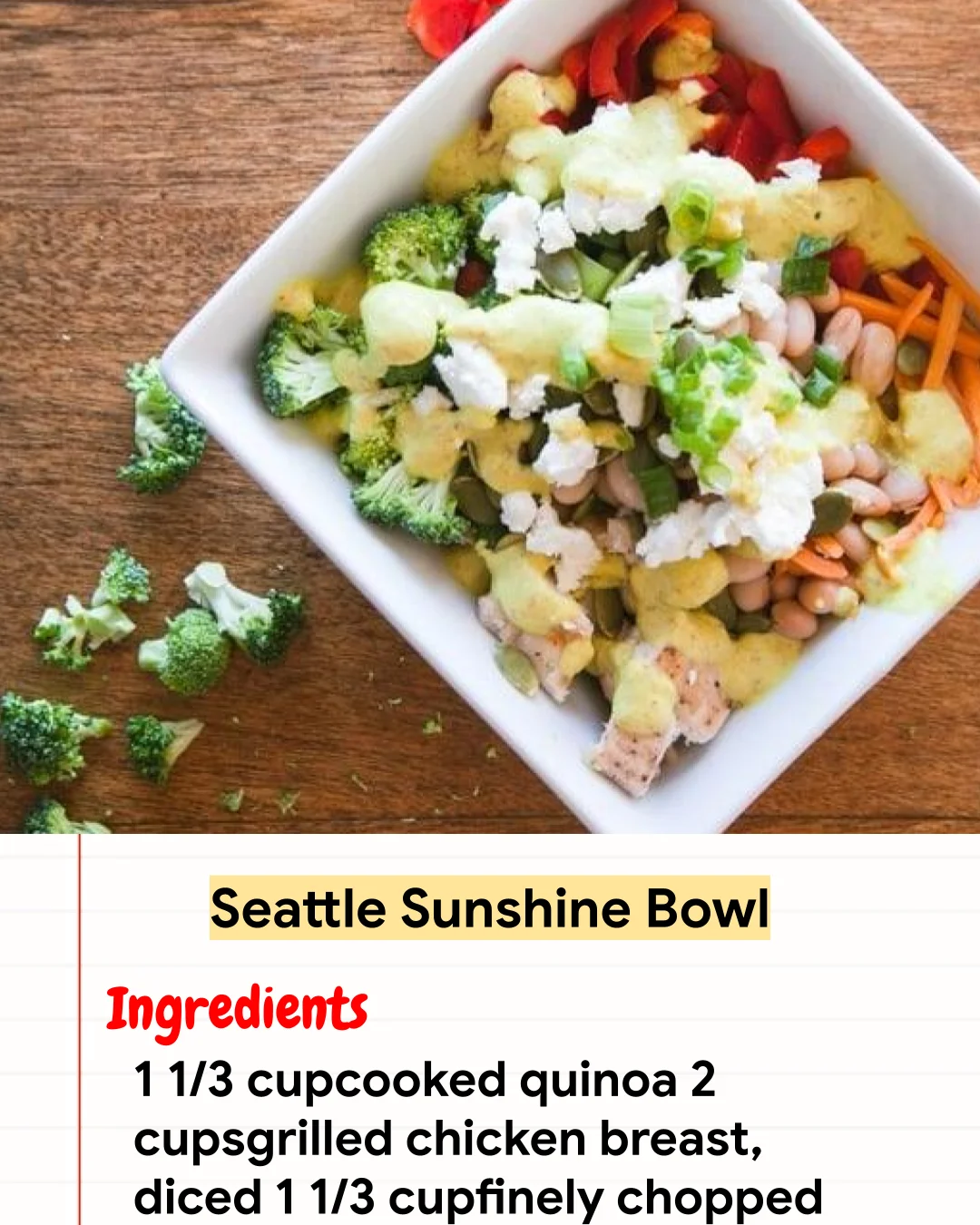 High protein Recipe Seattle Sunshine Bowl