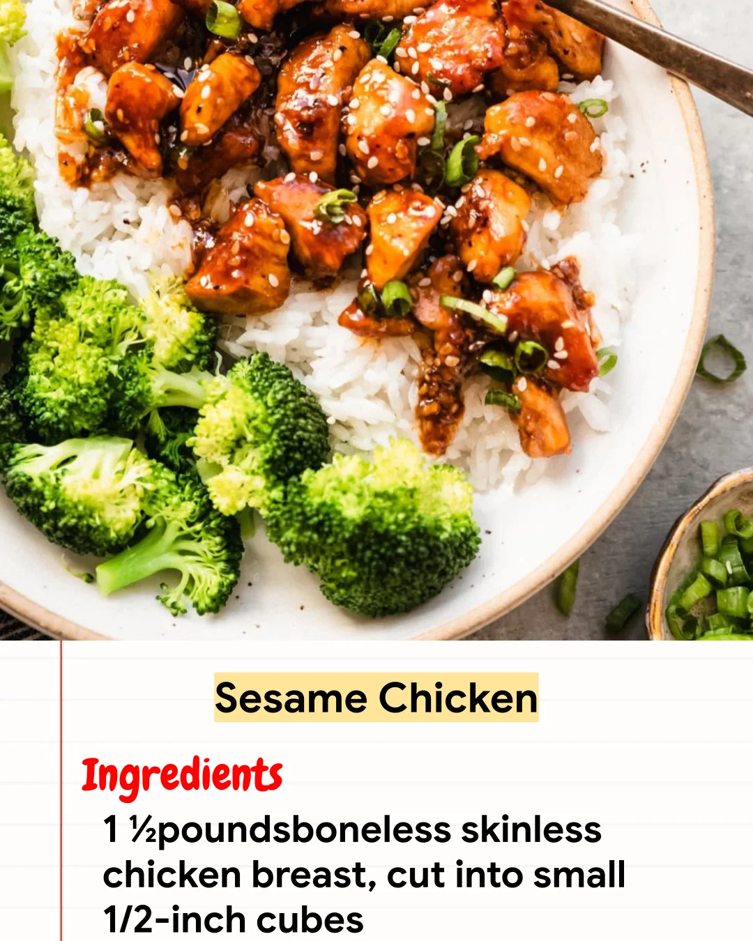 High protein Recipe Sesame Chicken
