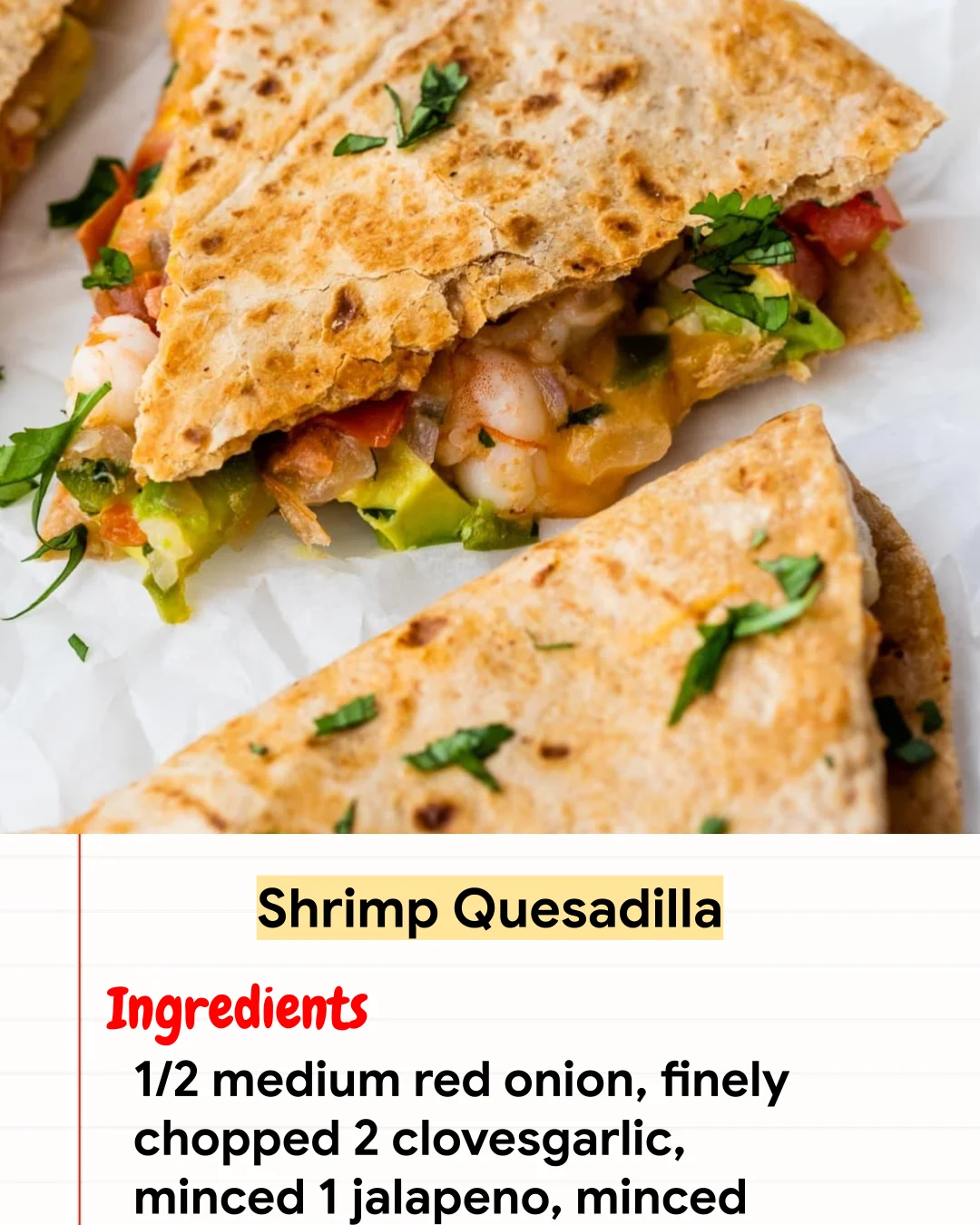 High protein Recipe Shrimp Quesadilla