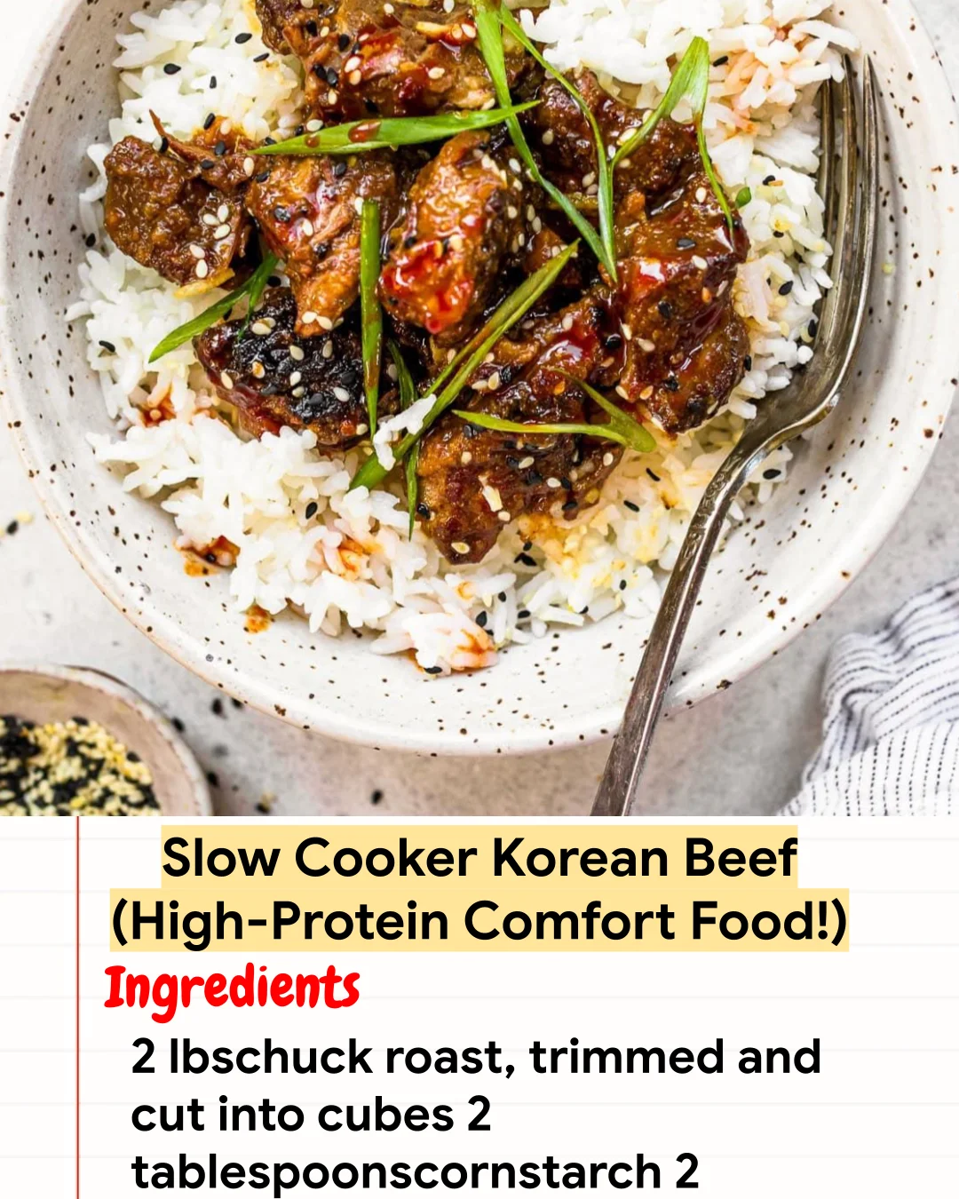 High protein Recipe Slow Cooker Korean Beef (High-Protein Comfort Food!)