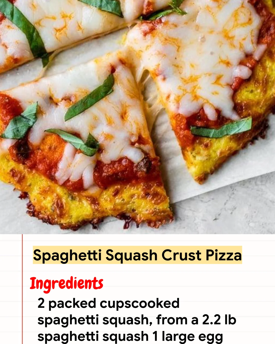 High protein Recipe Spaghetti Squash Crust Pizza