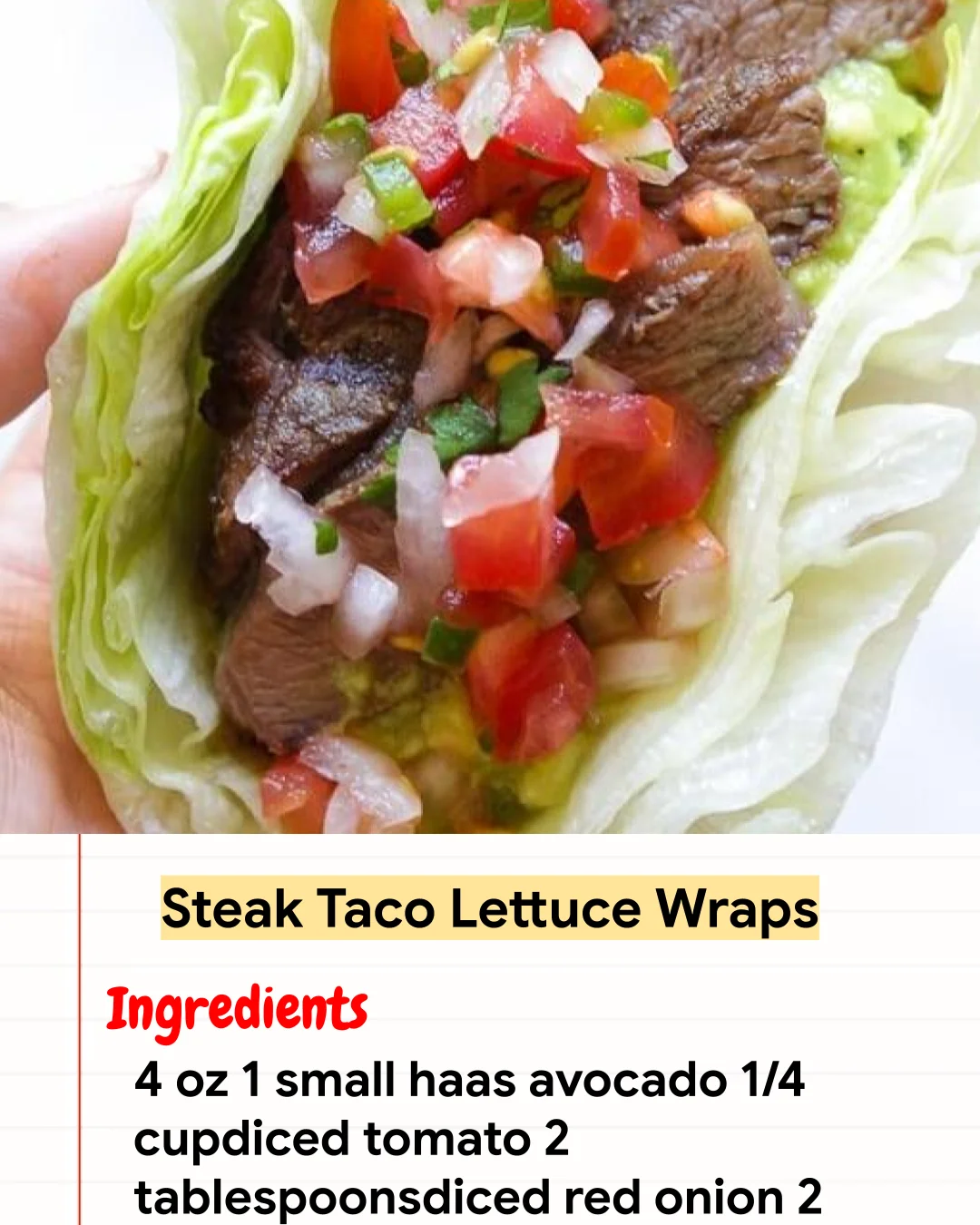 High protein Recipe Steak Taco Lettuce Wraps