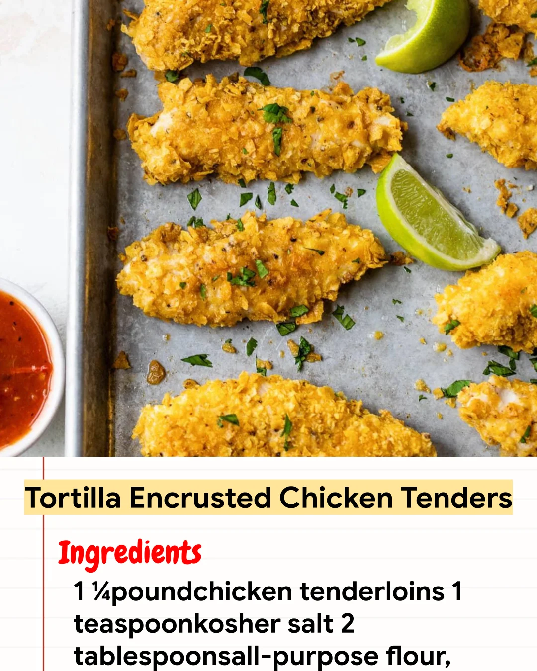 High protein Recipe Tortilla Encrusted Chicken Tenders