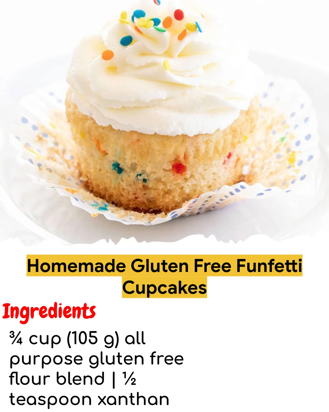 Homemade Gluten Free Funfetti Cupcakes (Easy 60-Minute)