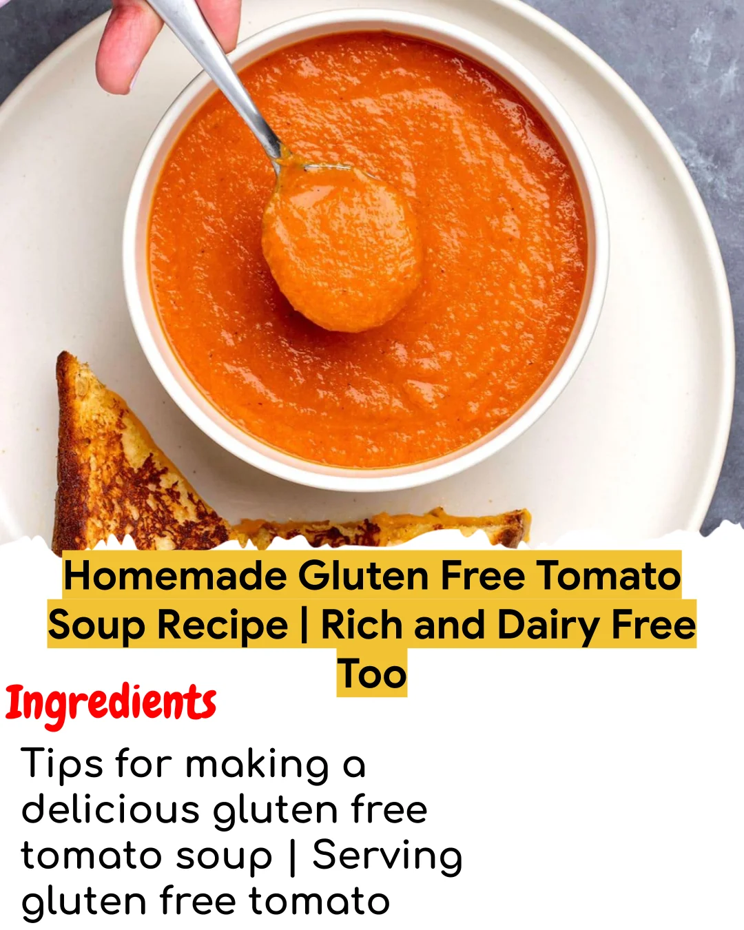 Homemade Gluten Free Tomato Soup Recipe | Rich and Dairy Free Too (Tested 10+ Times)