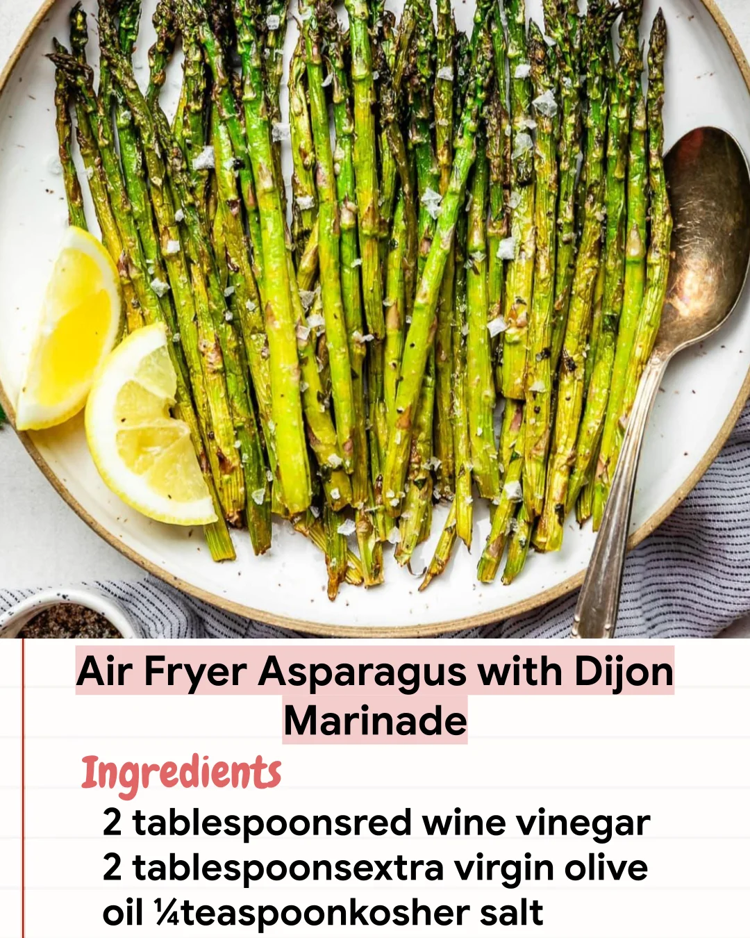 Low Carb Recipe Air Fryer Asparagus with Dijon Marinade