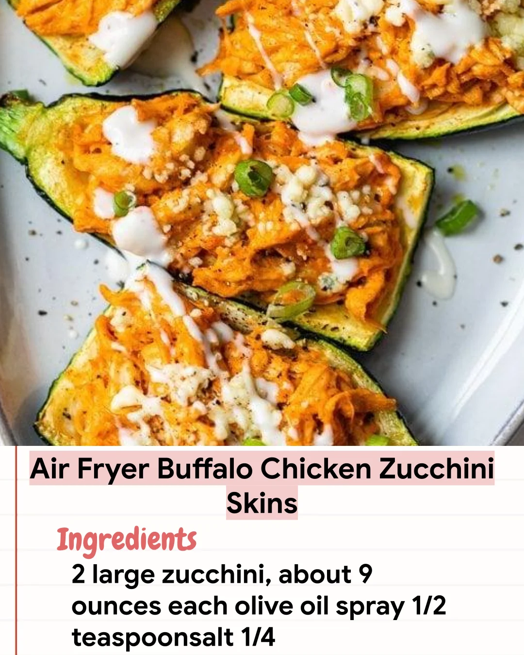 Low Carb Recipe Air Fryer Buffalo Chicken Zucchini Skins