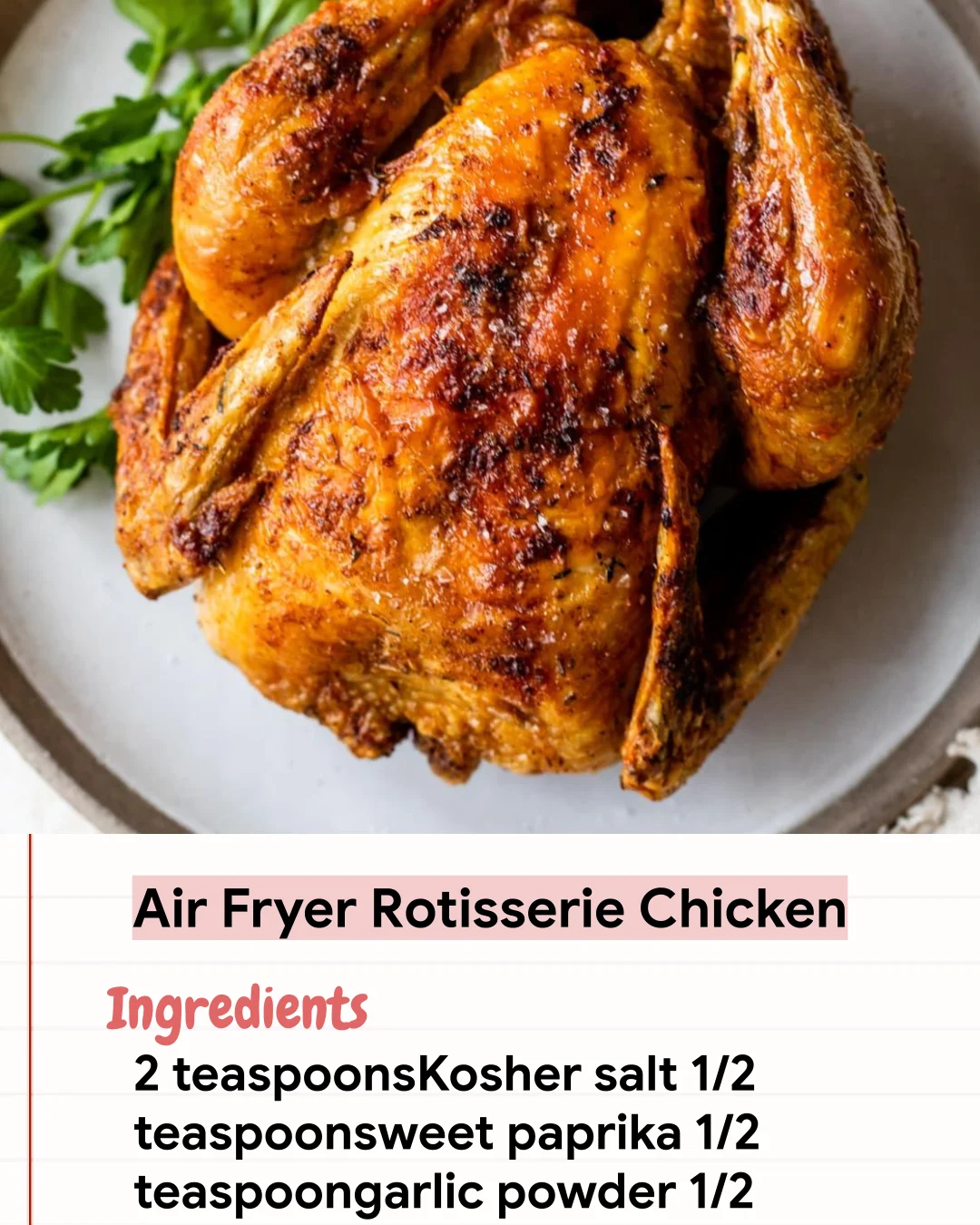 Low Carb Recipe Air Fryer Rotisserie Chicken
