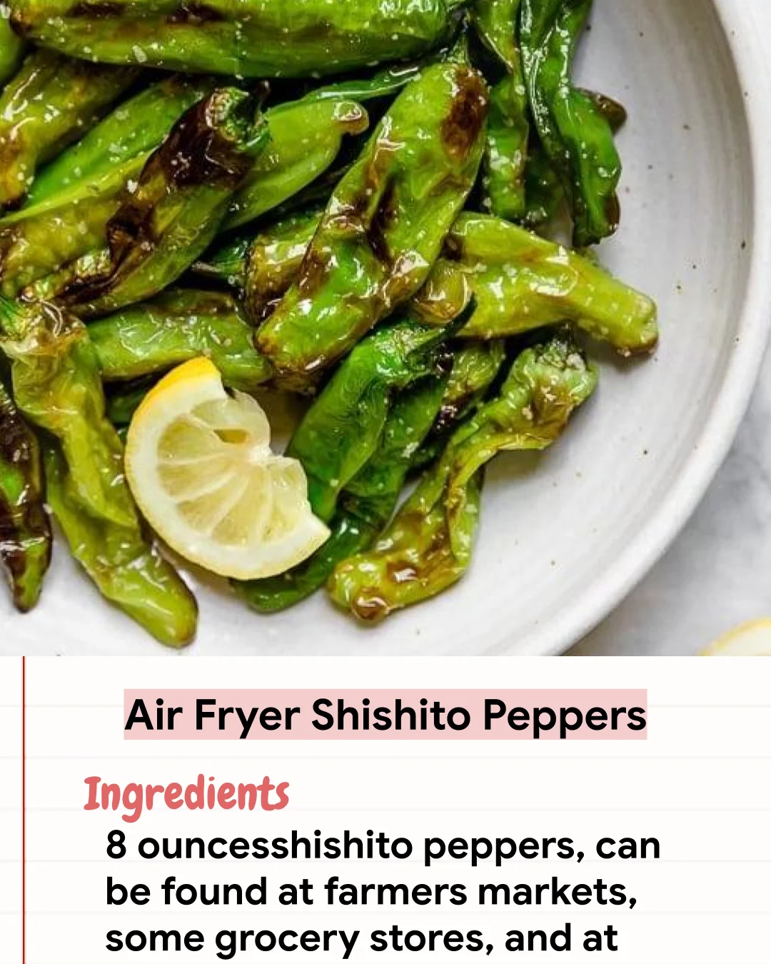 Low Carb Recipe Air Fryer Shishito Peppers