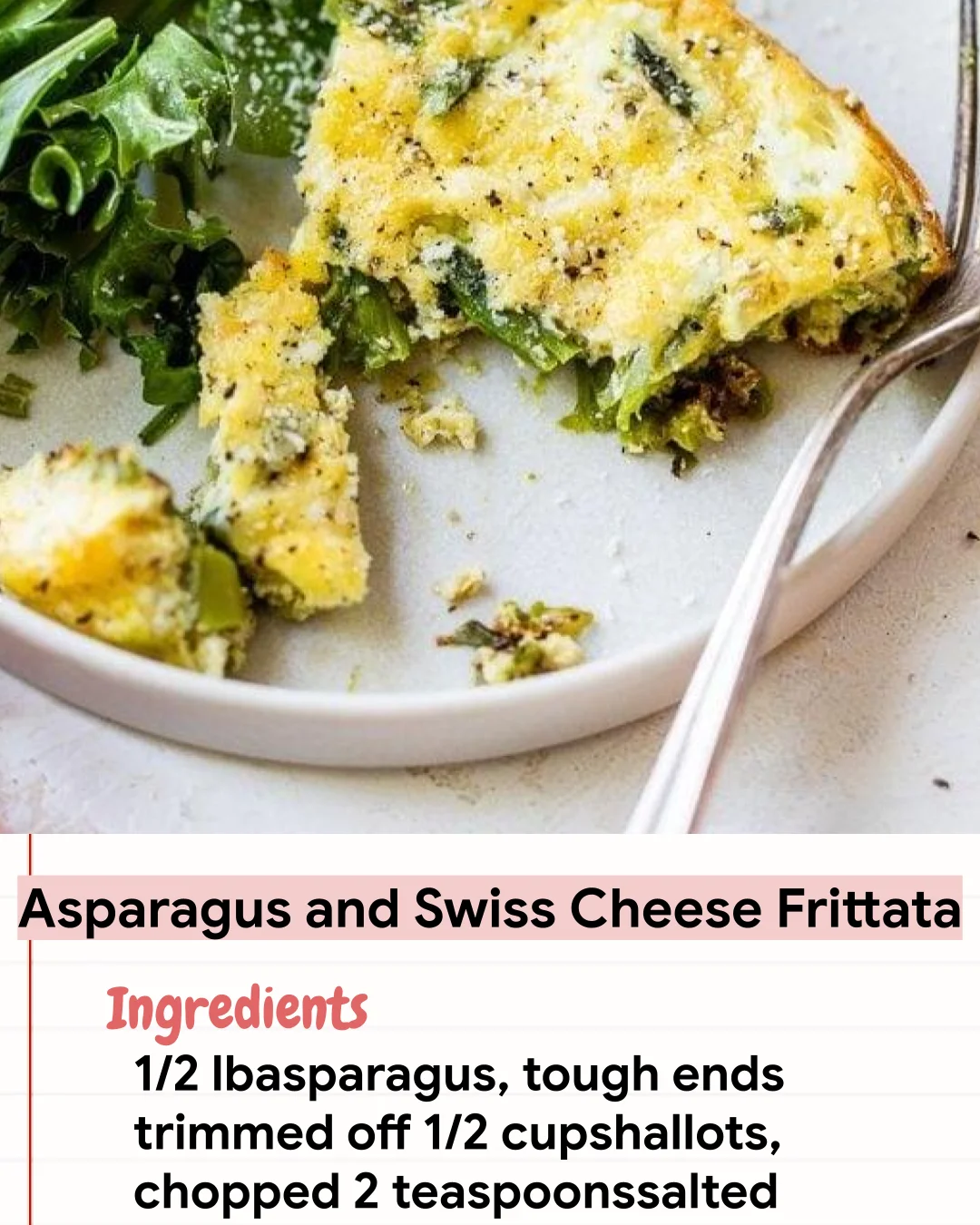 Low Carb Recipe Asparagus and Swiss Cheese Frittata