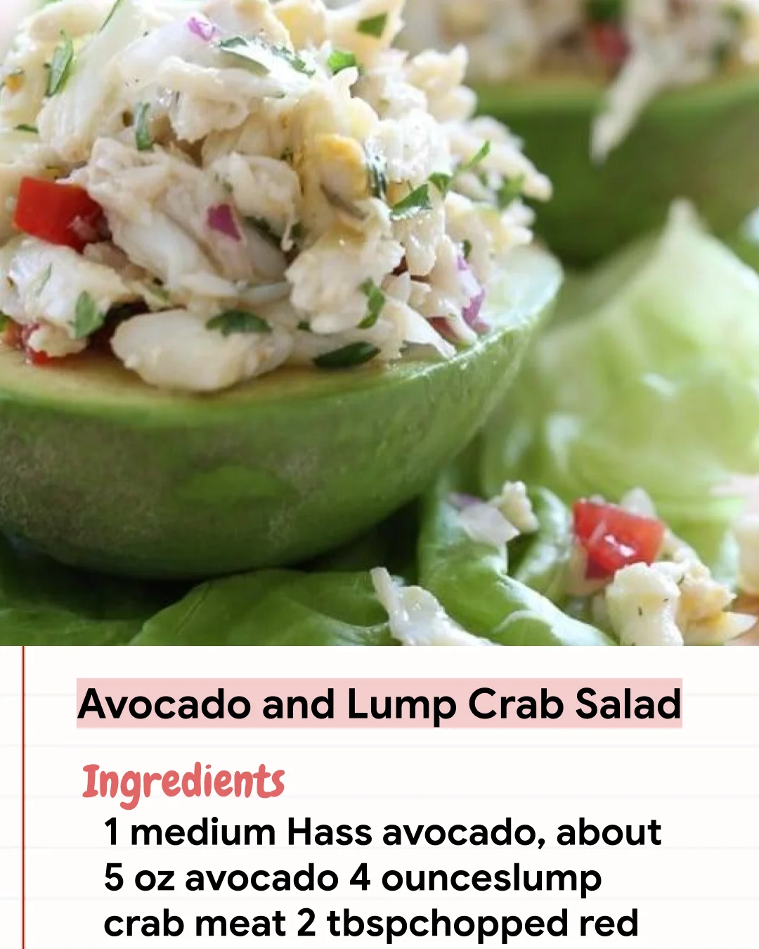 Low Carb Recipe Avocado and Lump Crab Salad