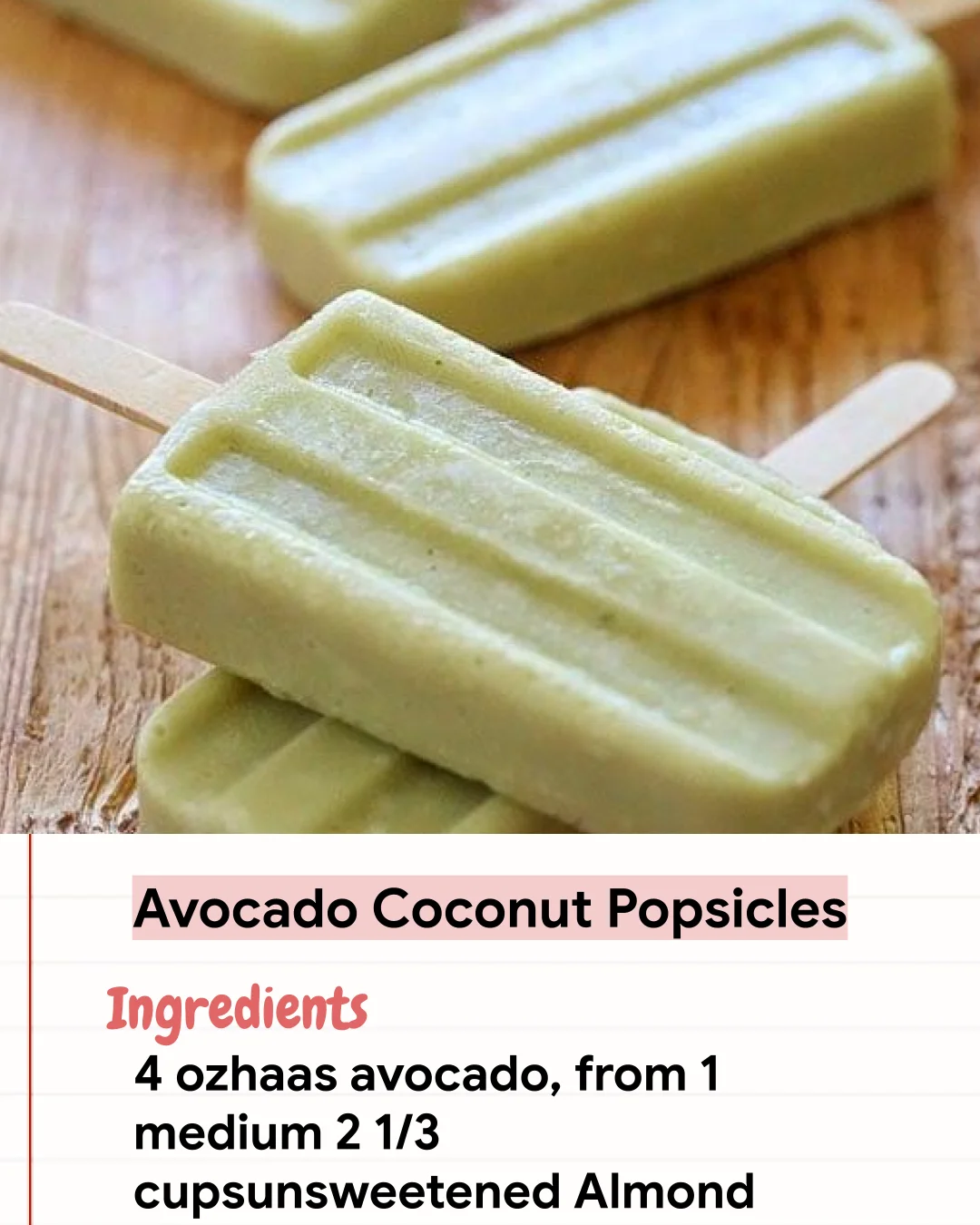 Low Carb Recipe Avocado Coconut Popsicles