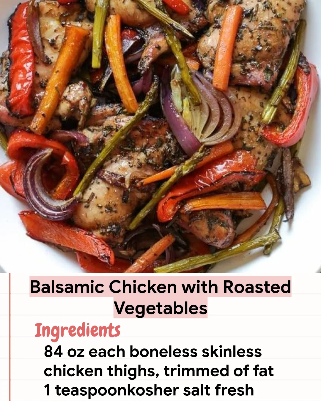 Low Carb Recipe Balsamic Chicken with Roasted Vegetables