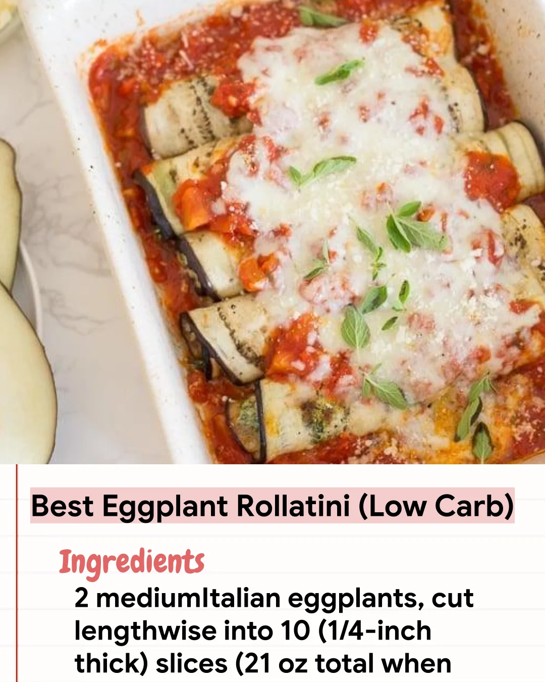 Low Carb Recipe Best Eggplant Rollatini (Low Carb)