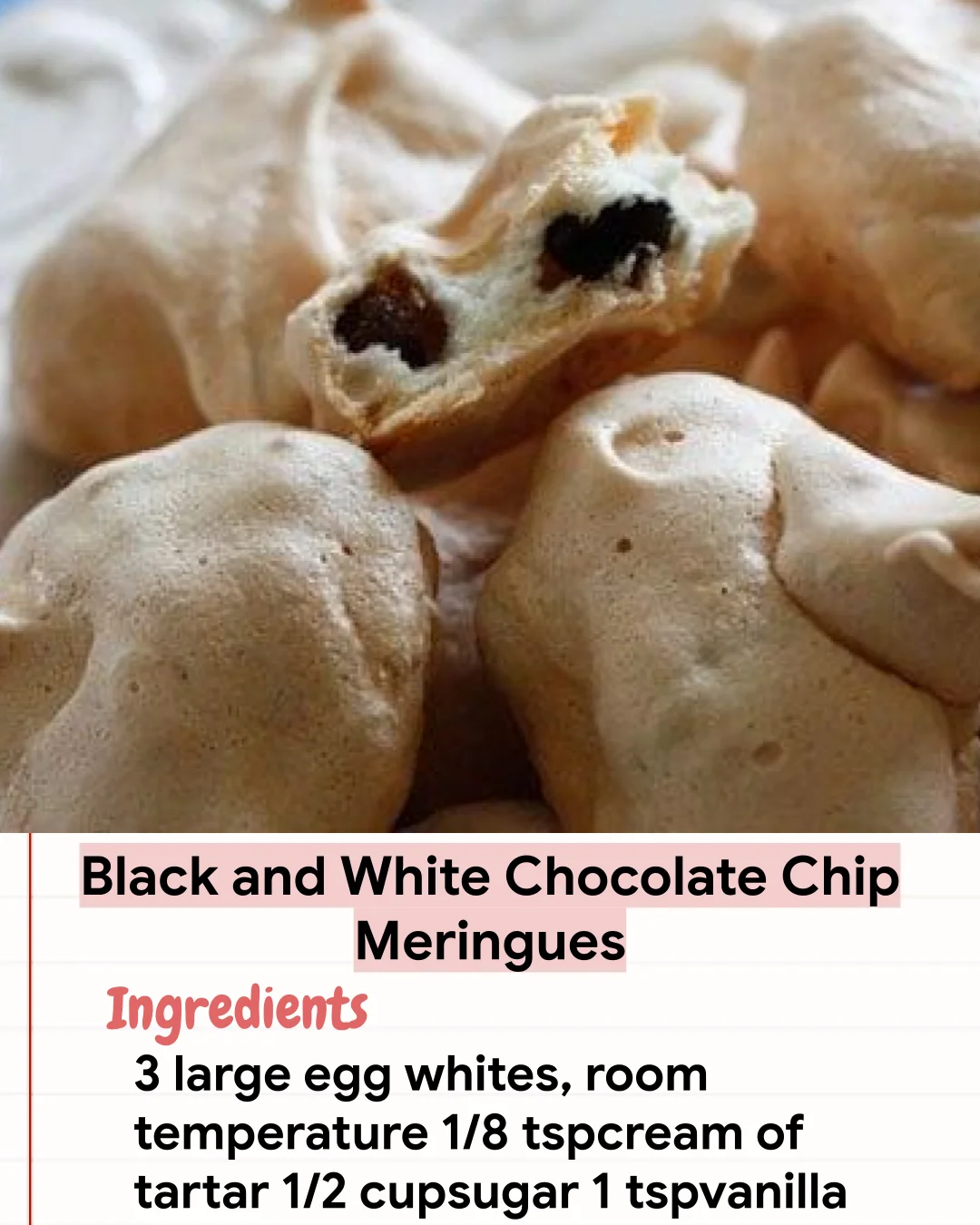 Low Carb Recipe Black and White Chocolate Chip Meringues