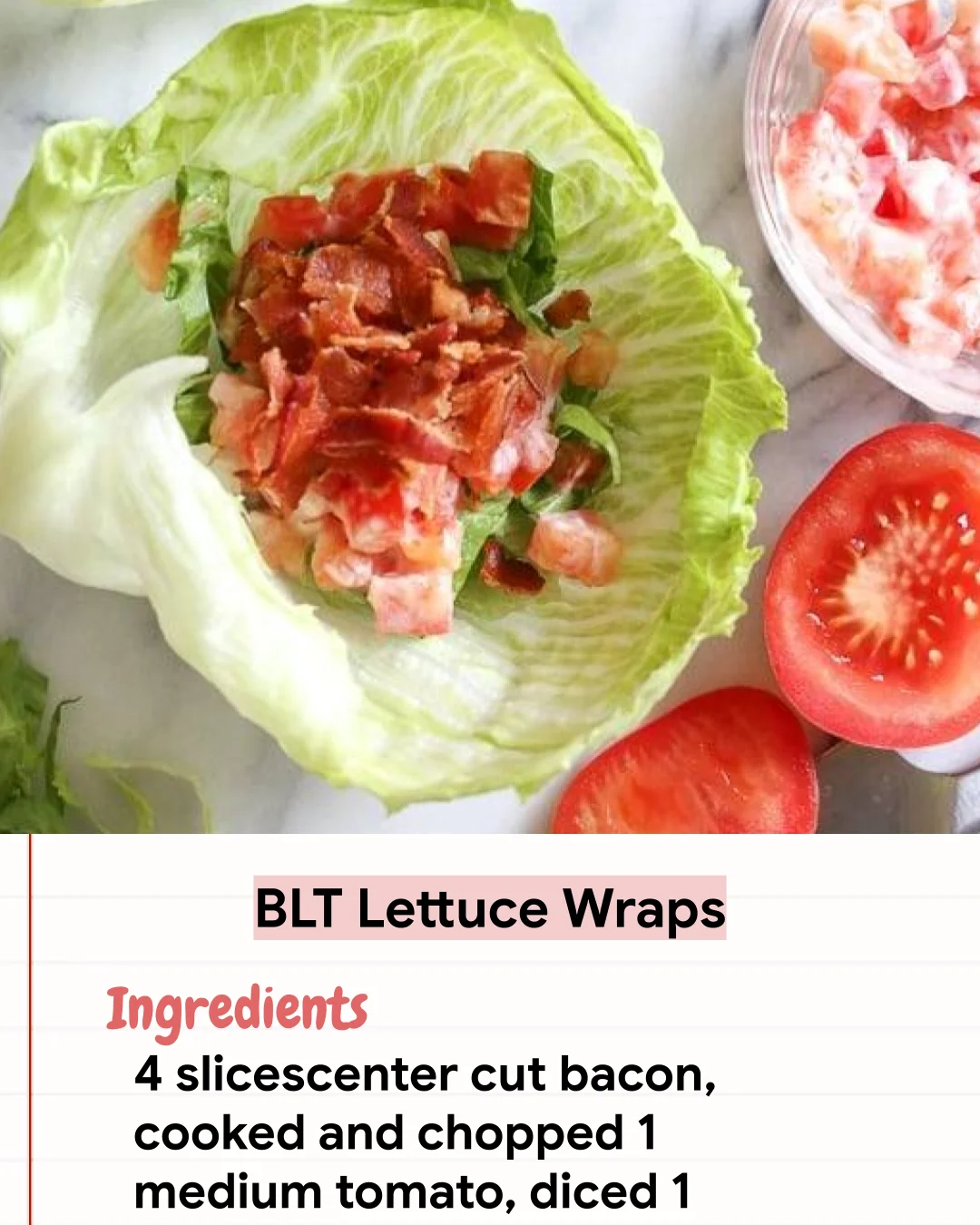Low Carb Recipe BLT Lettuce Wraps