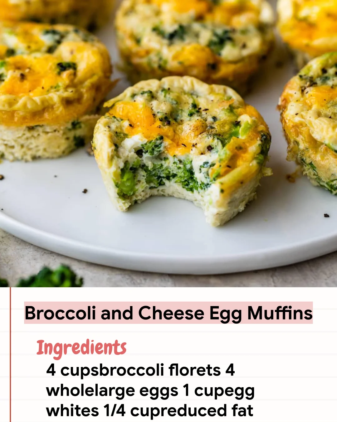Low Carb Recipe Broccoli and Cheese Egg Muffins