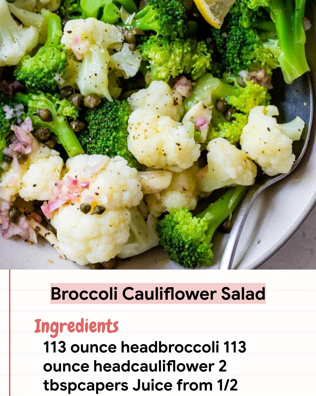 Low Carb Recipe Broccoli Cauliflower Salad