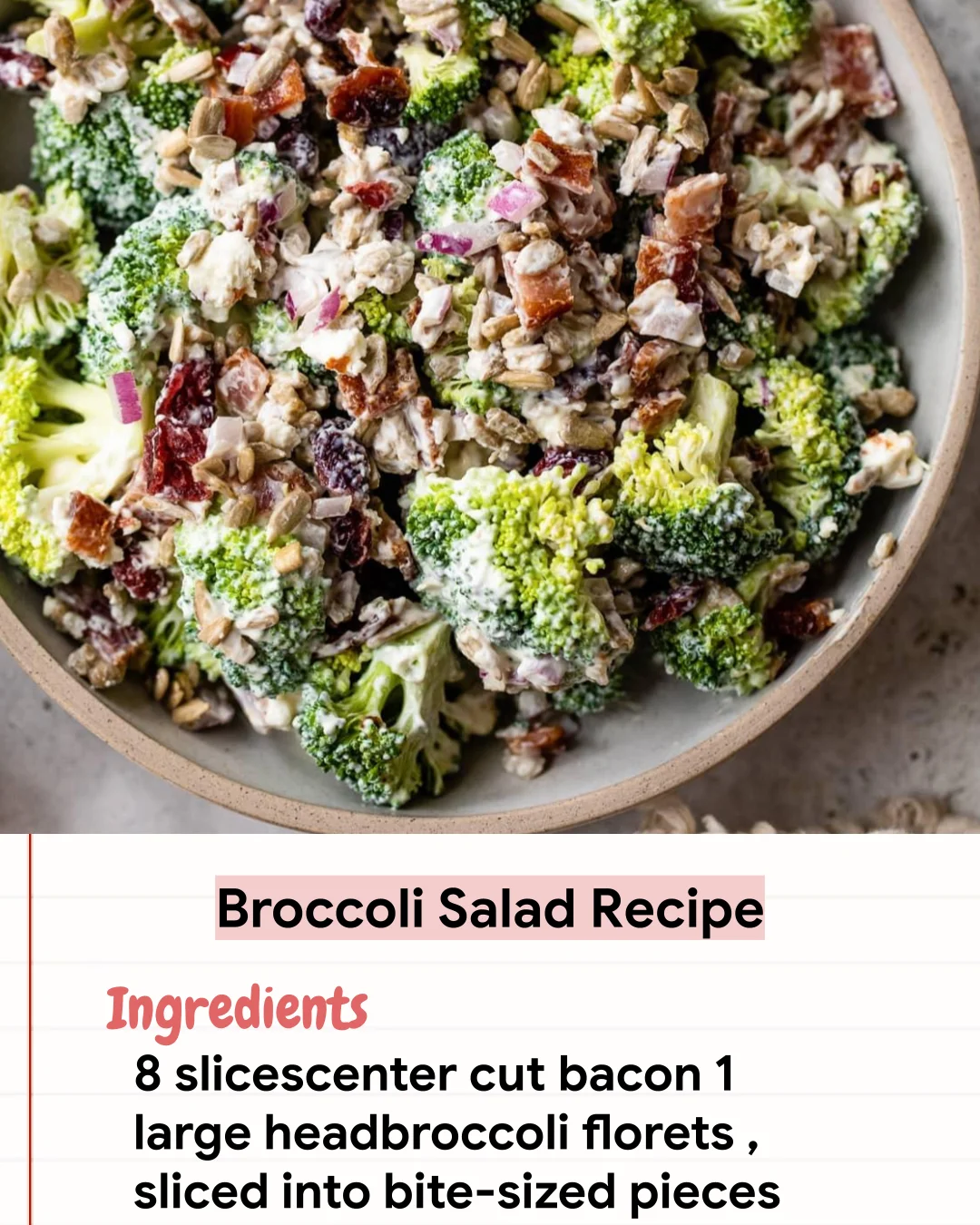 Low Carb Recipe Broccoli Salad Recipe