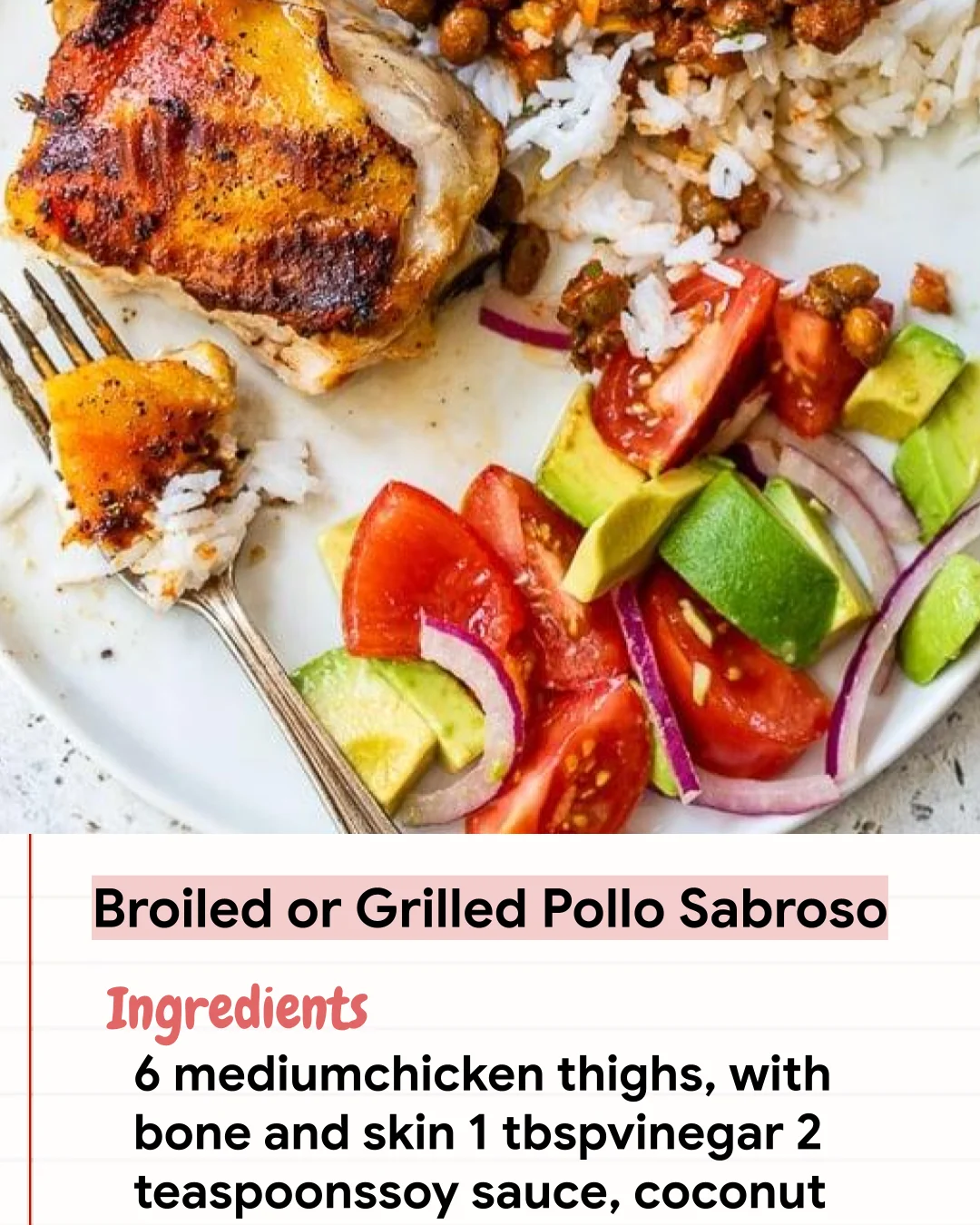 Low Carb Recipe Broiled or Grilled Pollo Sabroso