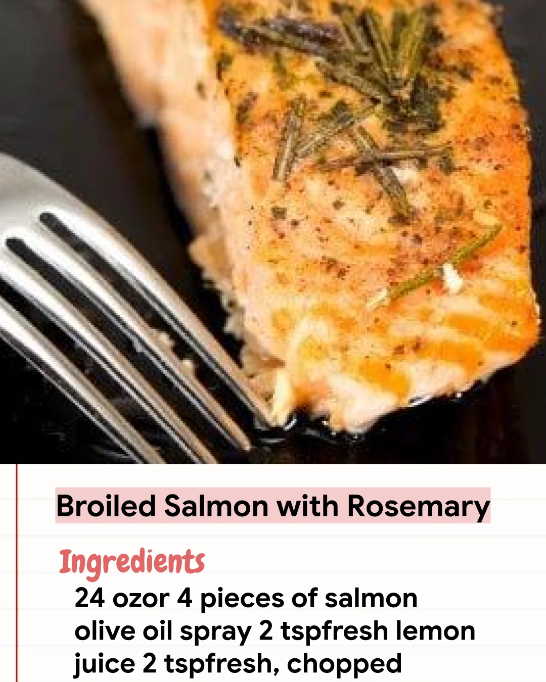 Low Carb Recipe Broiled Salmon with Rosemary
