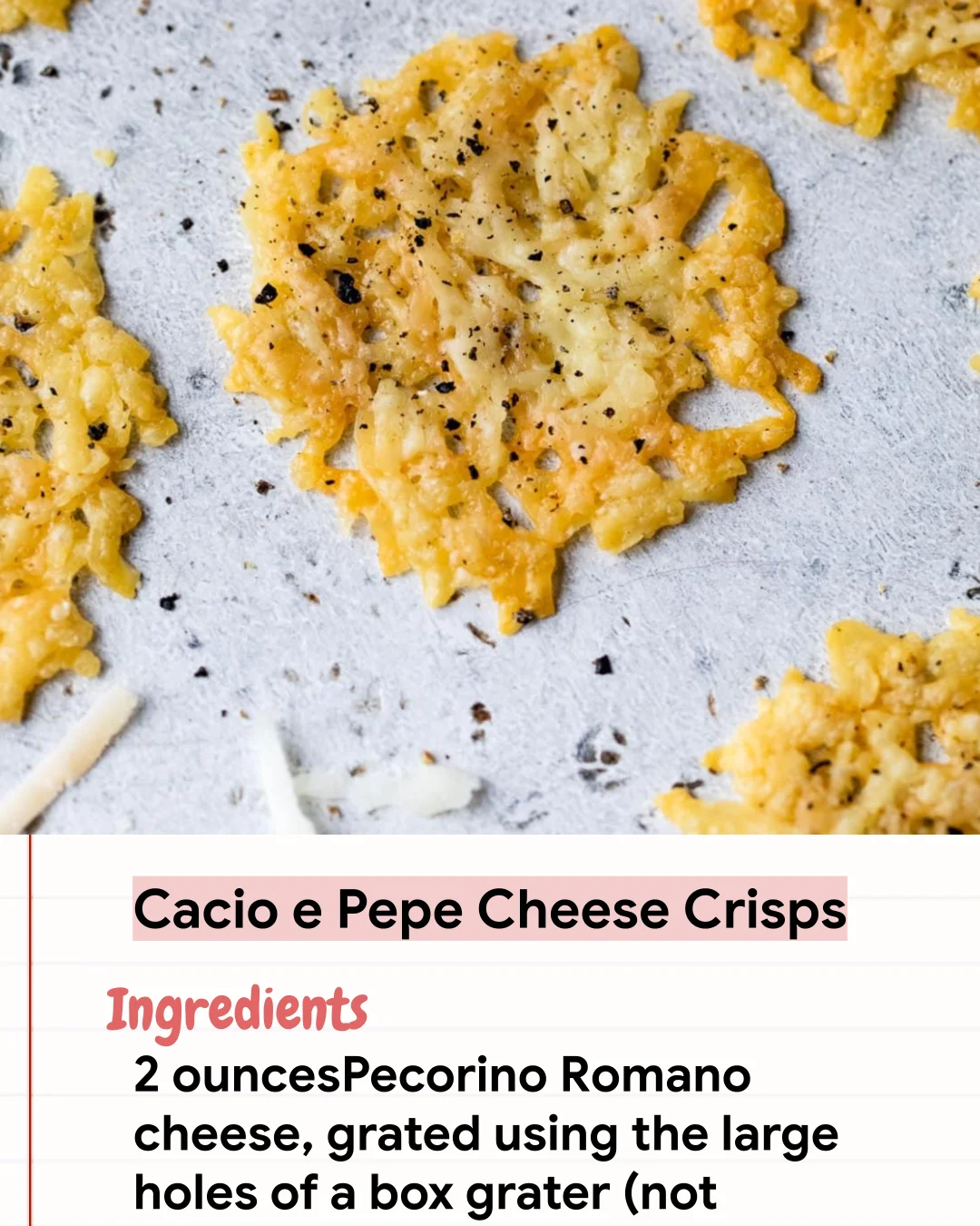 Low Carb Recipe Cacio e Pepe Cheese Crisps