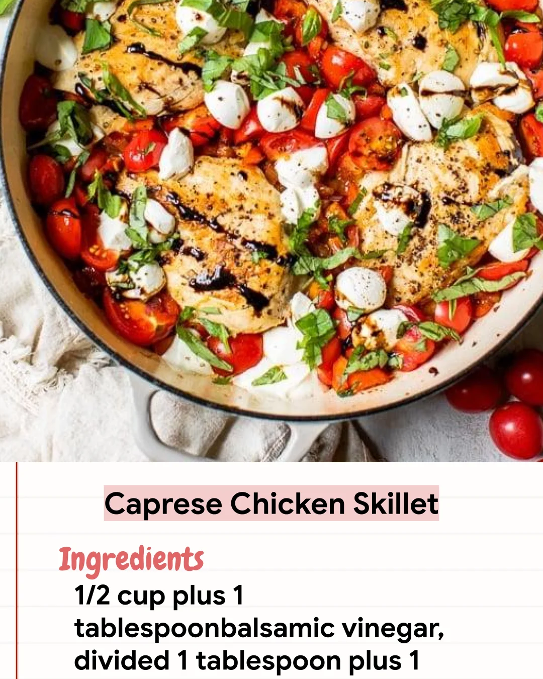 Low Carb Recipe Caprese Chicken Skillet