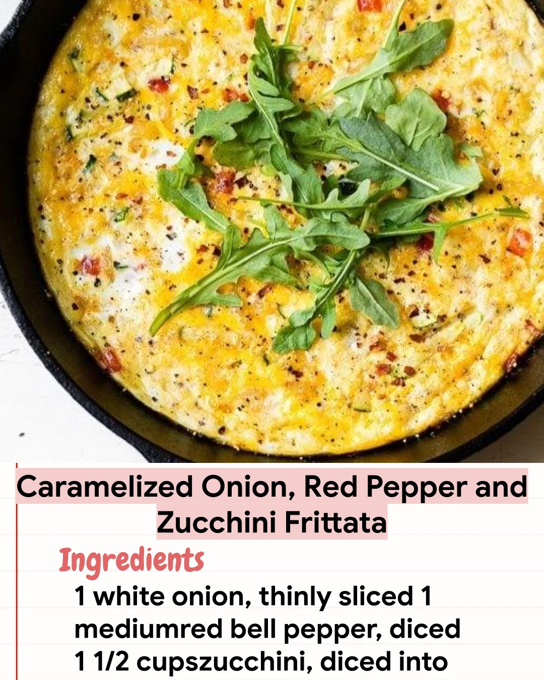 Low Carb Recipe Caramelized Onion, Red Pepper and Zucchini Frittata