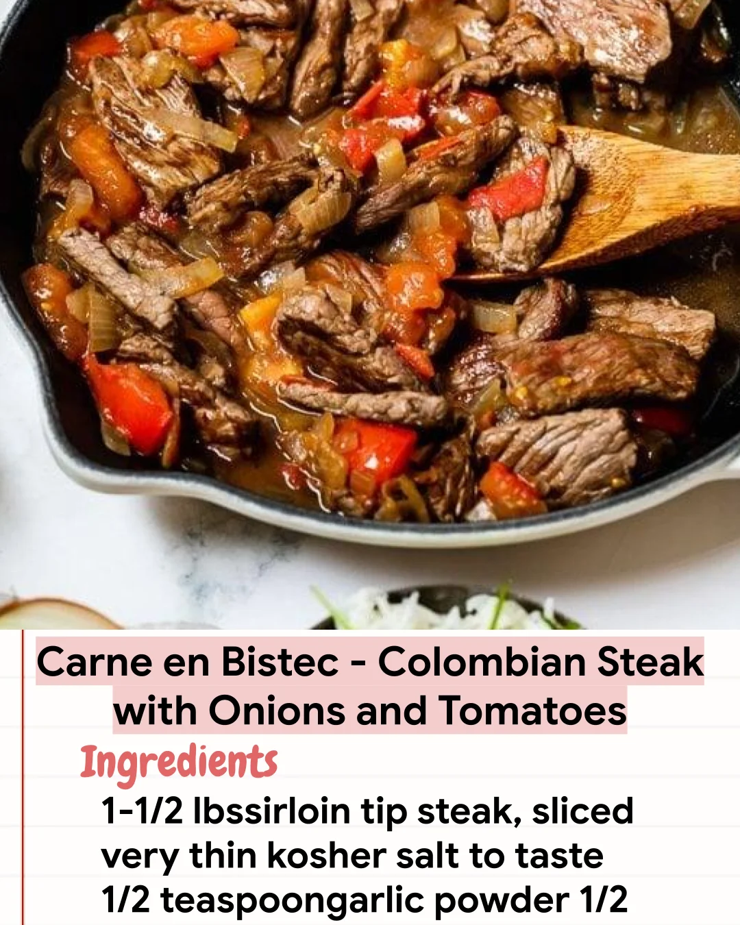 Low Carb Recipe Carne en Bistec – Colombian Steak with Onions and Tomatoes
