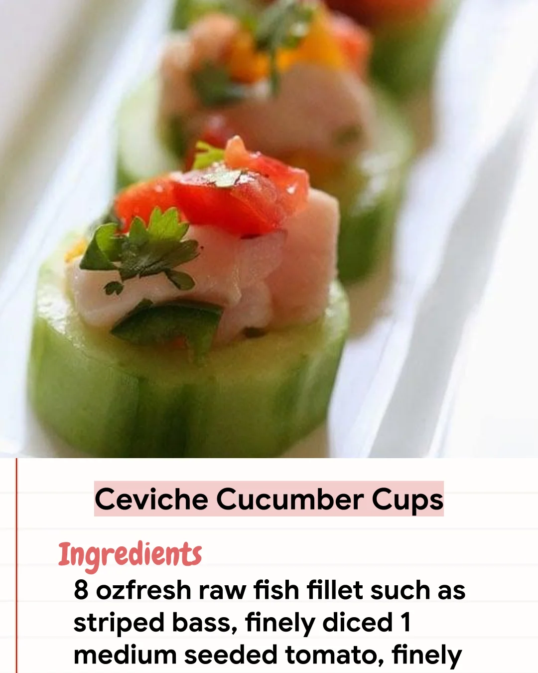 Low Carb Recipe Ceviche Cucumber Cups