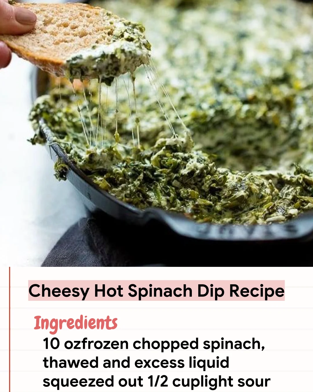 Low Carb Recipe Cheesy Hot Spinach Dip Recipe