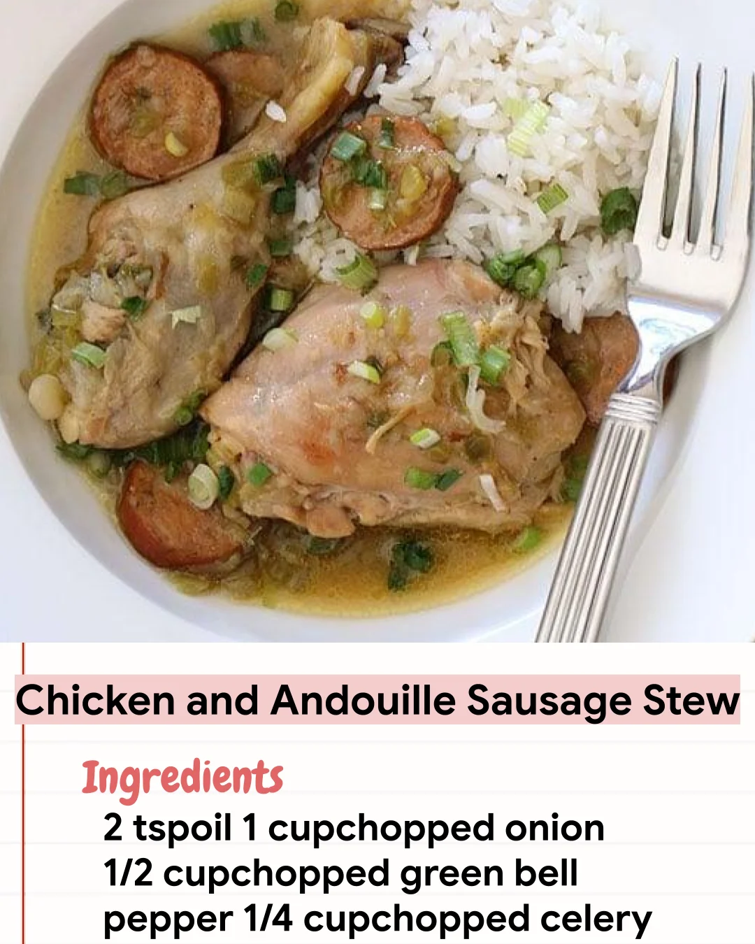Low Carb Recipe Chicken and Andouille Sausage Stew