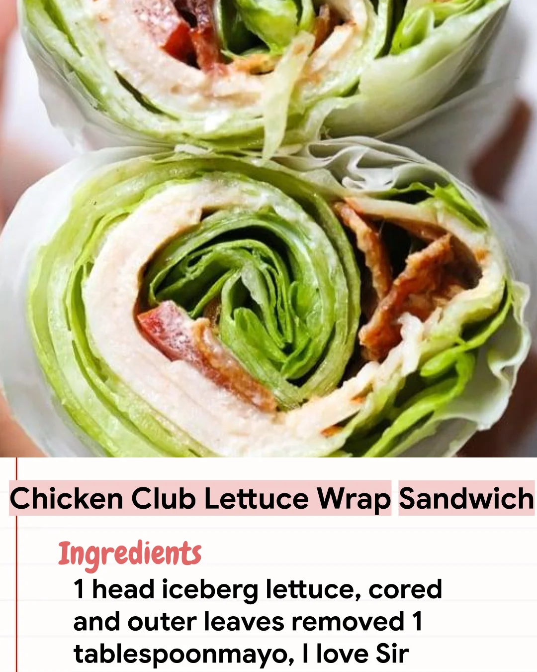 Low Carb Recipe Chicken Club Lettuce Wrap Sandwich